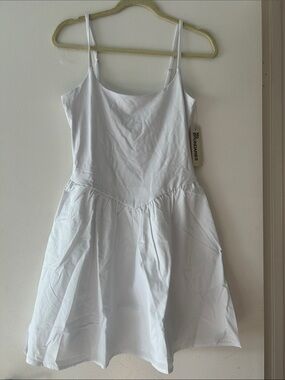White Spaghetti-Strap Fit and Flare Dress